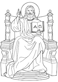 Lord Jesus on the throne coloring pages