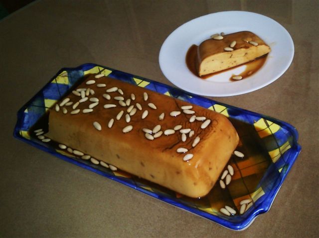 Flan de turrón