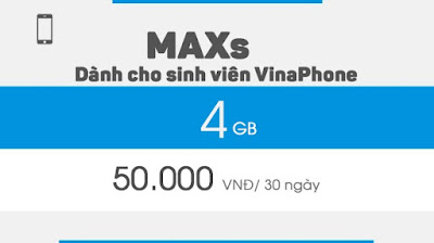 Đăng ký nhận 4GB Data miễn phí gói MAXs Vinaphone chỉ với 50.000đ