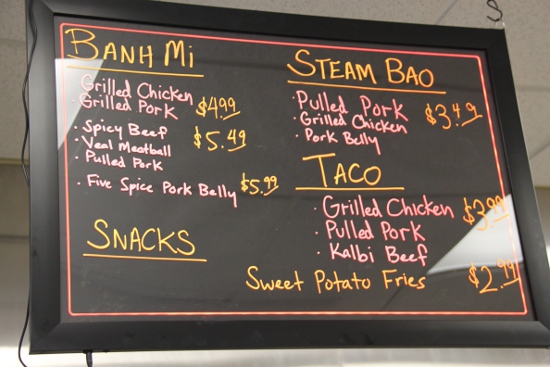 The Banh Mi Boys menu.