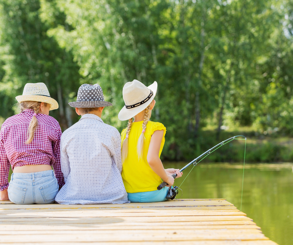 Kids enjoying fishing