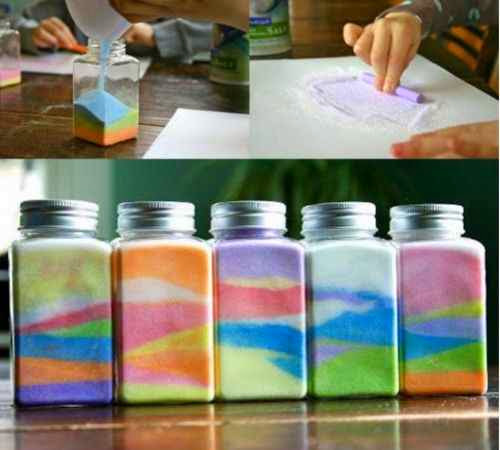 Hcer tarro con sal de colores Hcer tarro con sal de colores