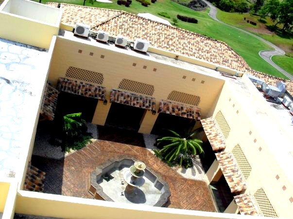 view of the fountain while on top