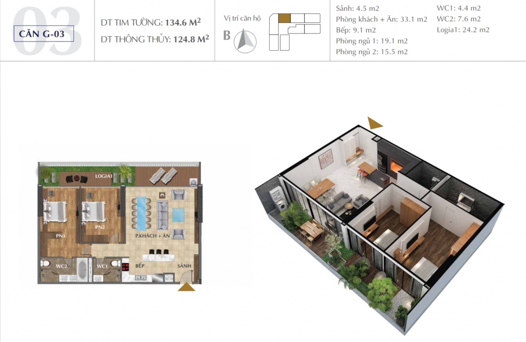 Thiết kế căn hộ G-03 Thiết kế căn hộ Sunshine Golden River