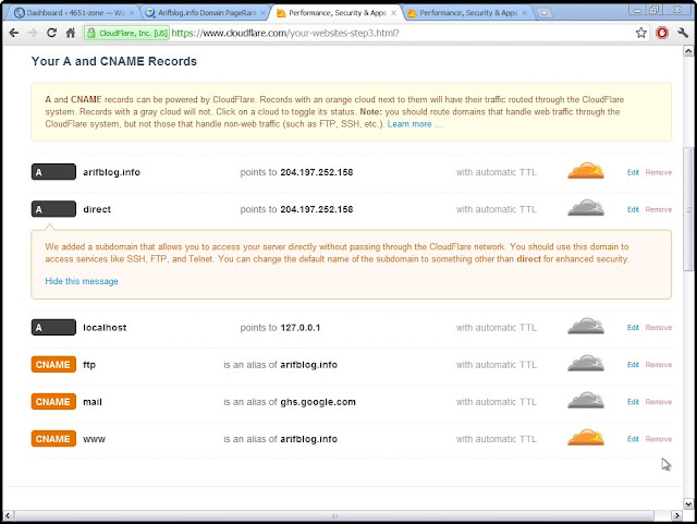 cloudflare Records Percepat Blog dengan CloudFlare