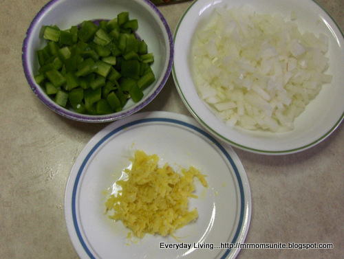 photo of onions, peppers, and ginger