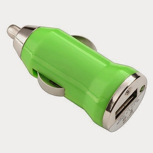  USB Car Charger Vehicle Power Adapter - Green for Apple iPhone 4 4G 16GB / 32GB 4th Generation