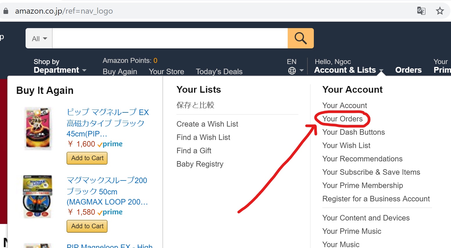 Cách trả lại hàng cho Amazon Nhật Bản từ diiho.com