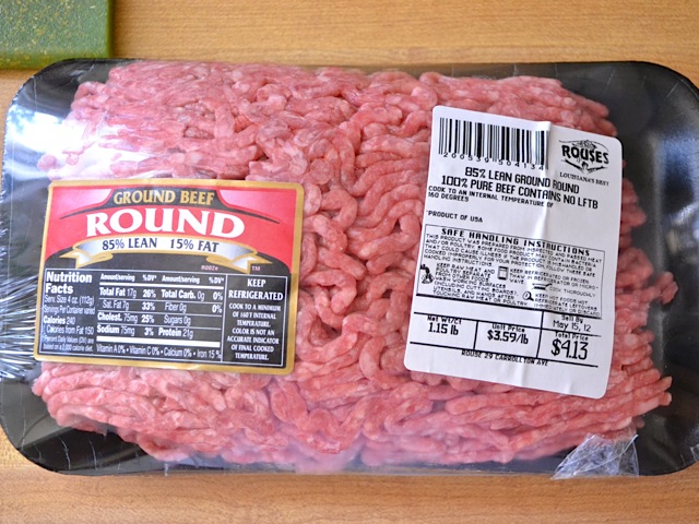 package of raw ground beef