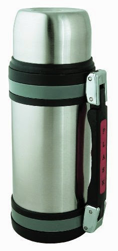  Brentwood FTS-1500 Vacuum Stainless Steel Food and Beverage Bottle with Red Handle, 1.5-Liter