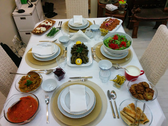 Traditional vegetarian meal at Istanbul, Turkey