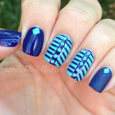 Aggies Do It Better: Blue and Turquoise nails inspired by Margaret :)