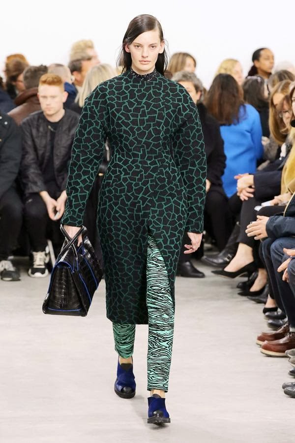 A model walks the runway at the Proenza Schouler fashion show during Mercedes-Benz Fashion Week Fall 2014 on February 12, 2014 in New York City.