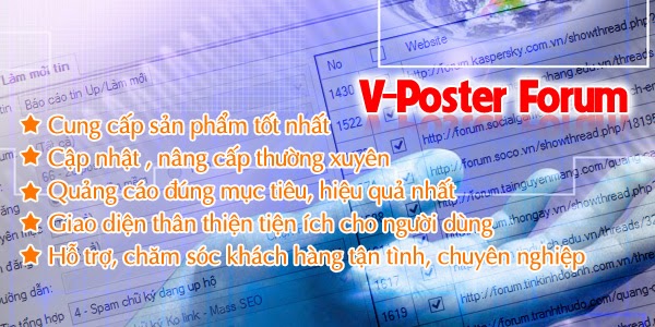 Phần mềm đăng tin rao vặt V-Poster Forum