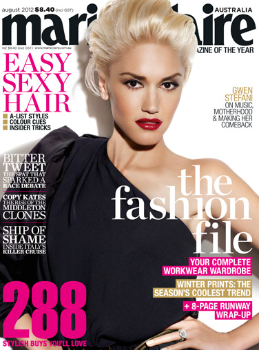 Fash Models: Gwen Stefani portada de Marie Claire Australia August 2012