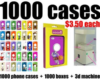Whoelsale Lot of 1000 Phone Cases to Personalized Gift Minime 3d Photo Face for Apple Iphone 4/4s Case - Platinum iPack Package (1) phone cases: 1000 cases. (2) retail boxes: 1000 boxes. (3) 1000 films (4) 3D machine. Business in a box! Magically transformed 3D pictures in 40 seconds. A wonderful ...