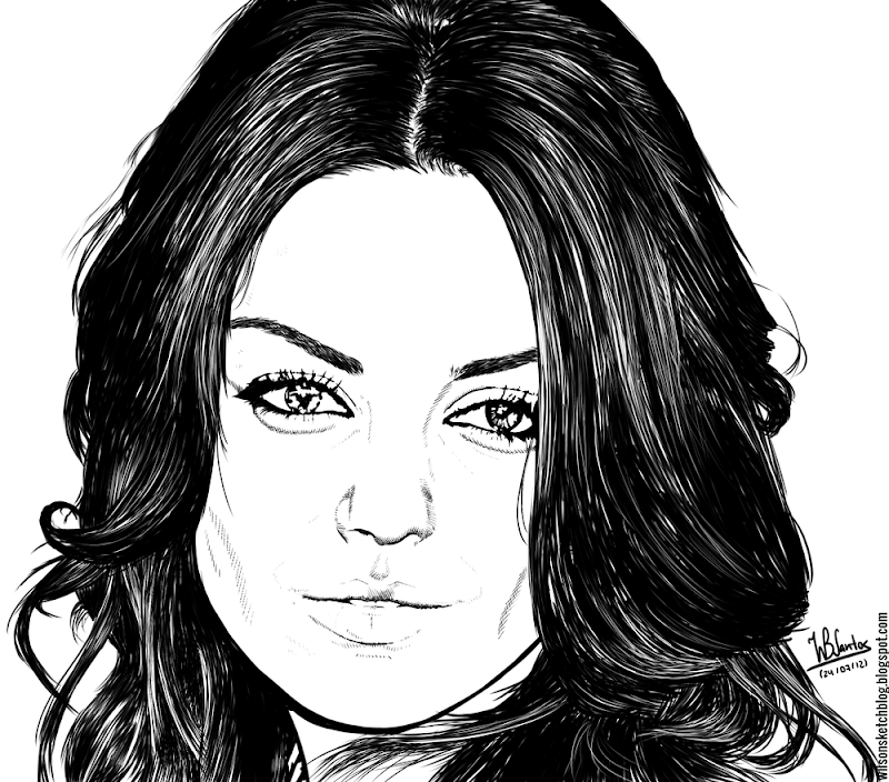 Ink drawing of Mila Kunis, using Krita 2.4. Ink drawing of Mila Kunis, using Krita 2.4.