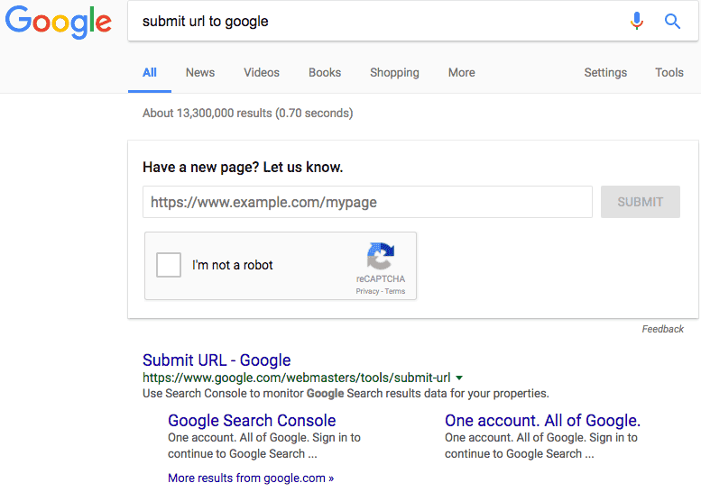 submit URL Google