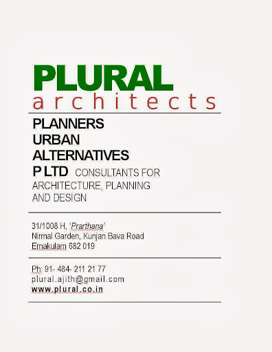 PLURAL architects; M/s Planners Urban Alternatives (P) Ltd, 31/1008 H Prarthana, Nirmal Garden, Kunjan Bava Road, Vytilla, Kochi, Kerala 682019, India, Urban_Planning_Department, state KL