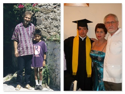 Gusts erstes Patenkind Roberto vor 21 Jahren (links) und heute.