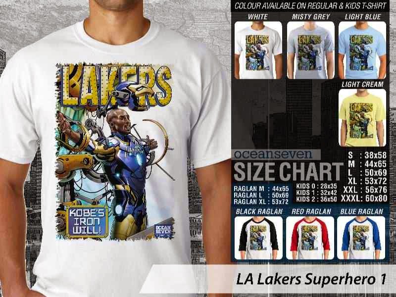 Kaos Basket NBA LA Lakers Superhero 1