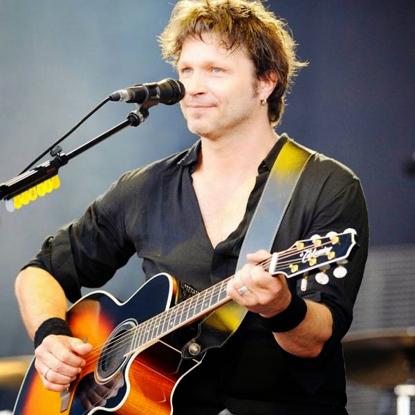 French singer Bertrand Cantat performs with his band Detroit on stage on July 19, 2014, during the 23rd edition of the Festival des Vieilles Charrues in Carhaix-Plouguer, western France.