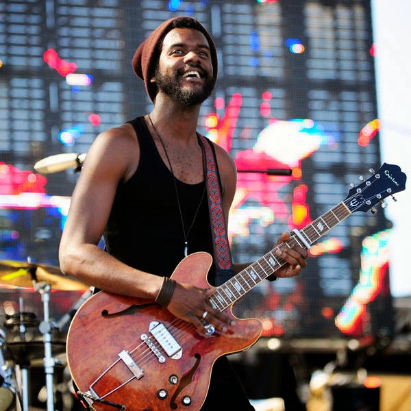 US musician Gary Clark Jr. performs during the the second Day of the Corona Capital Music Fest at the Hermanos Rodriguez racetrack, in Mexico City, on October 13, 2013.