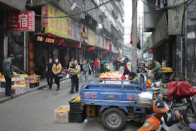 people on a narrow street in Nanchang, Jiangxi