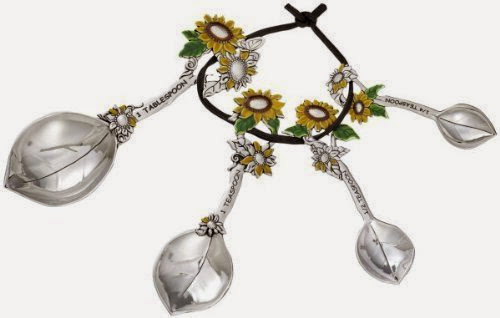 Ganz 4-Piece Measuring Spoons Set with Color, Sunflower