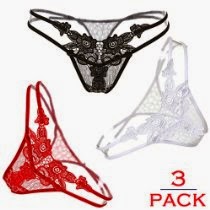 <br />Josi Minea Women's 3 Pack Sexy Lace Thong Panty - One Size Fits All (fits S/M/L)