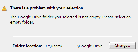 Select an empty folder