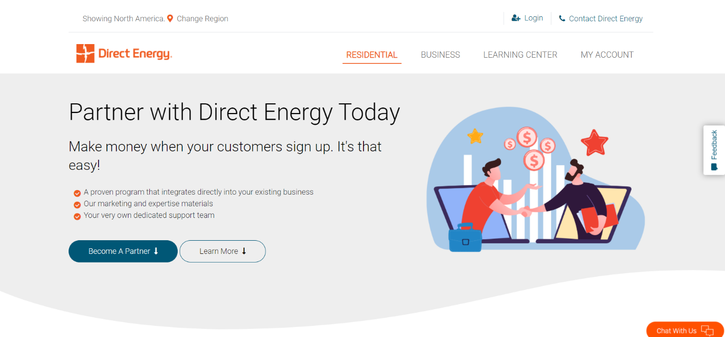Direct Energy partner landing page 