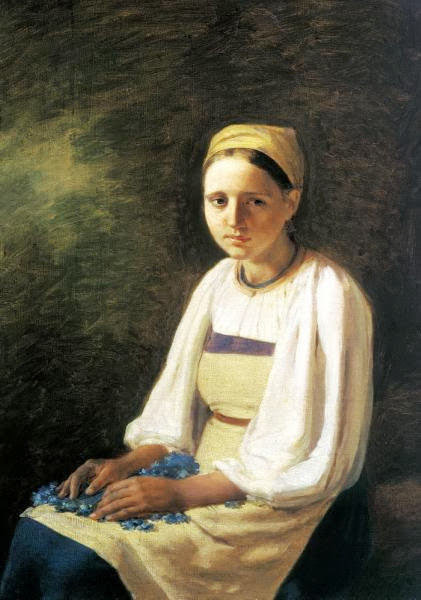 Alexei Venetsianov - Girl with a cornflower