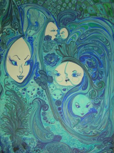 نقاشی سید امین نبیپور نبی پور عشاق آبی عاشقان فیروزه ای عاشق های آبی رنگ آبیرنگ seyyed amin nabipur painting blue and cyan lovers