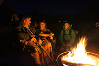 Some of our new OA members visiting with the Scoutmaster