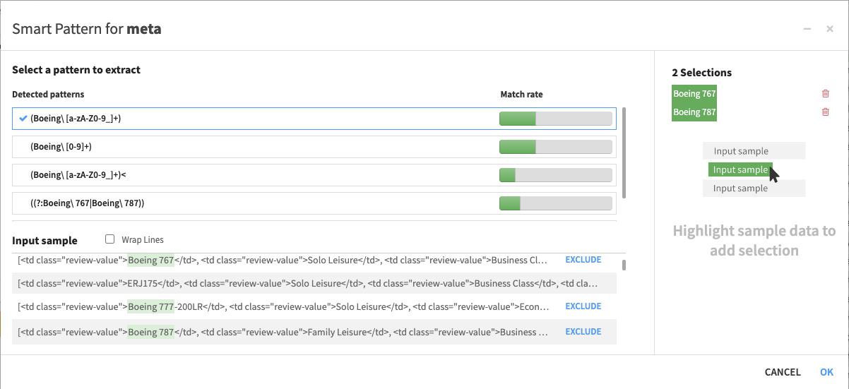 smart pattern builder for regex