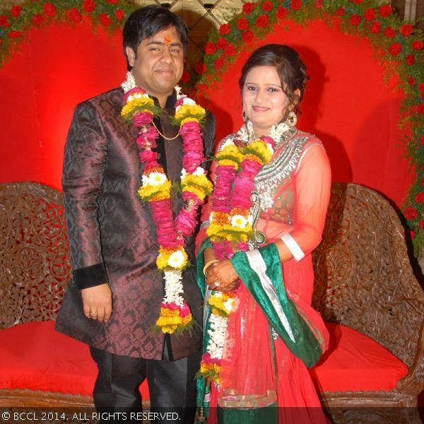 Himanshu and Prachi during their wedding reception, held at Hotel Centre Point, Nagpur. 