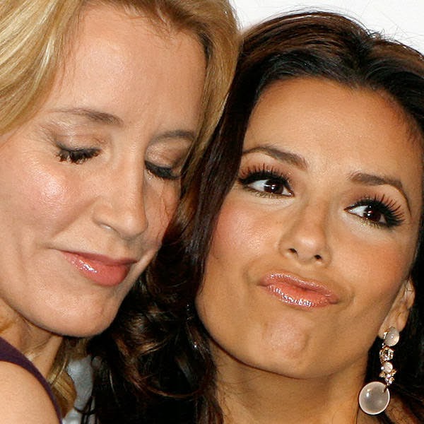 Stars of the ABC show Desperate Housewives Felicity Huffman (L) and Eva Longoria attend the ABC Network upfronts in New York.