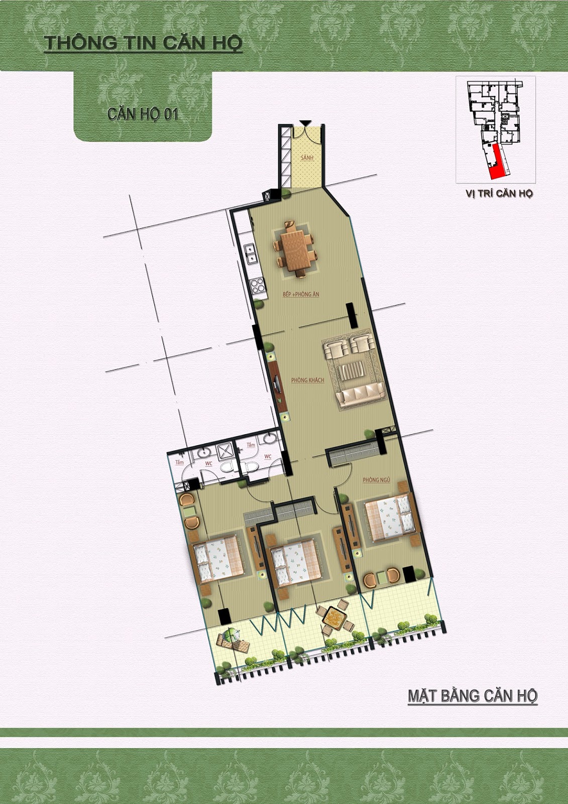 Chi tiết căn 01 dự án Núi Trúc Square Chi tiết căn 01 dự án Núi Trúc Square
