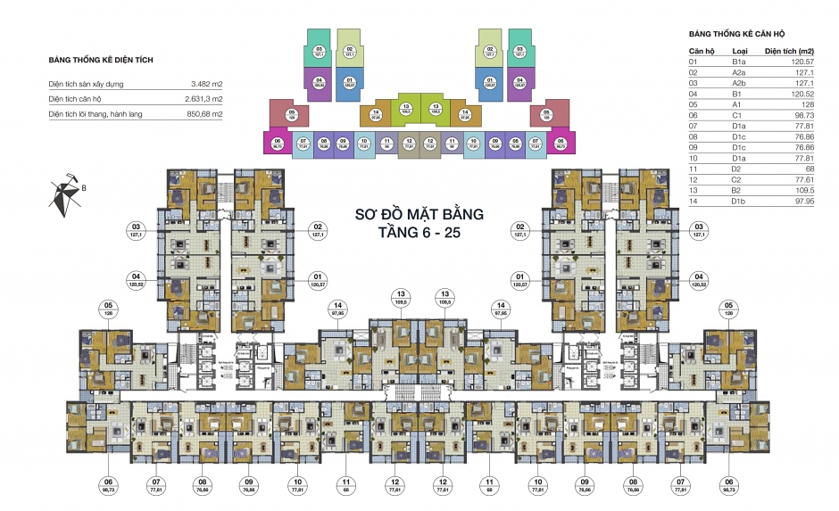 Mặt bằng tầng 6-25 dự án Goldsilk Complex Mặt bằng tầng 6-25 dự án Goldsilk Complex