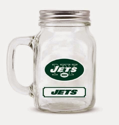 New York Jets Mason Jar 20oz - w/LID