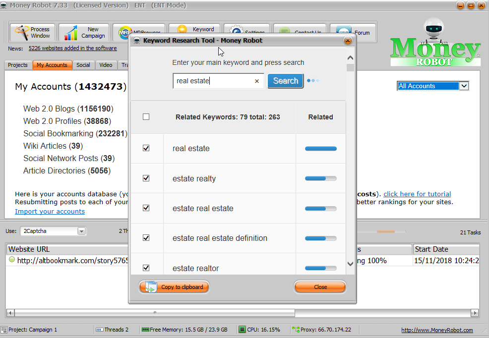 Money Robot Submitter Keyword Research Tool