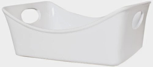  Housewares International 1-1/2-Quart Modern Style Open Rectangle Ceramic Baking Dish, White, 11-1/2-Inch by 7-Inch