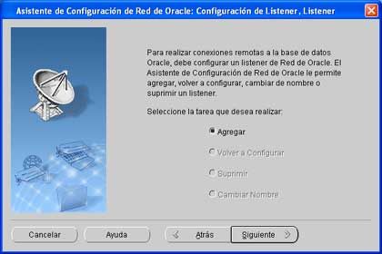 Configuración del Listener, Nombre de red, en Oracle Client 11g y Windows XP 