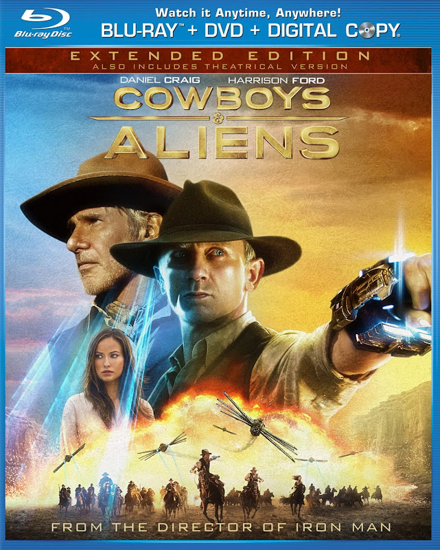 Cowboys and aliens, dvd, blu-ray, combo, digital copy, cover, box, art, image