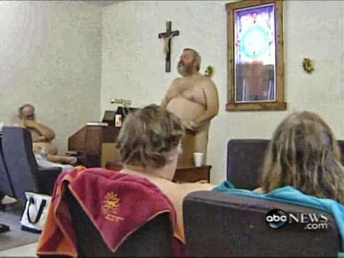 Naked Church Pastor And Congregants Naked As They Worship God