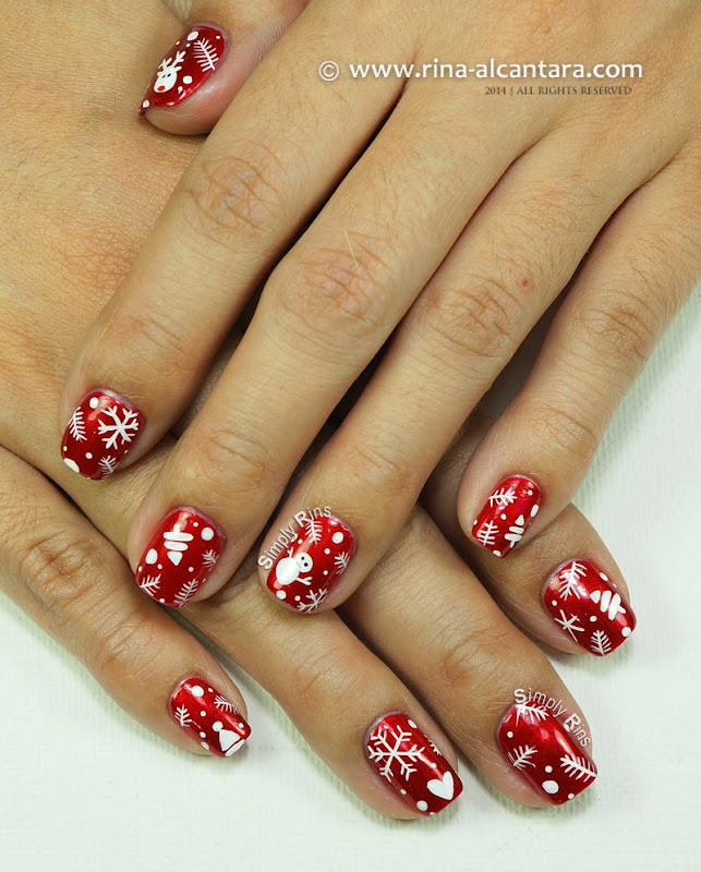 Christmas Wrapper Nail Art Design by Simply Rins