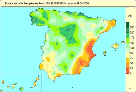 Enero de 2014: húmedo y muy cálido en España