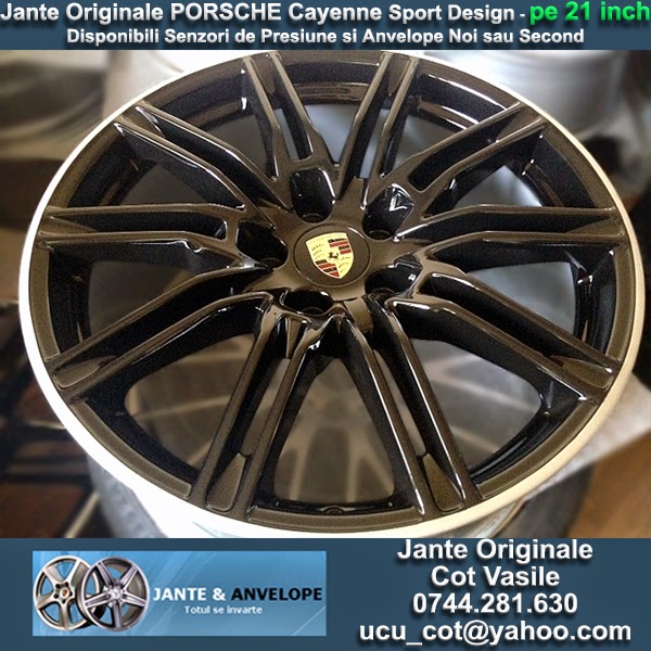 Porsche Cayenne Sport Design Black 21 inch Original Genuine Rims, Wheels  Cerchi Originali | Jante Originale Noi si Second