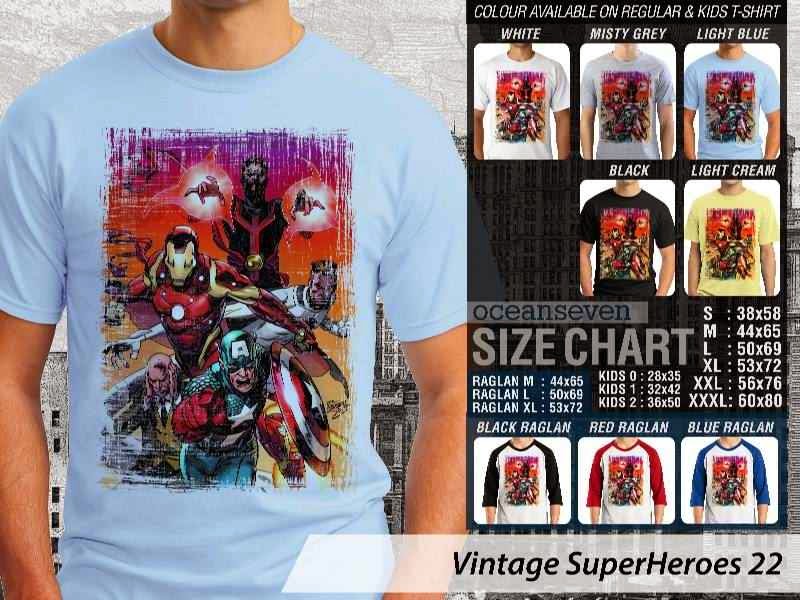 Kaos superhero Vintage SuperHeroes 22 Captain America Iron Man